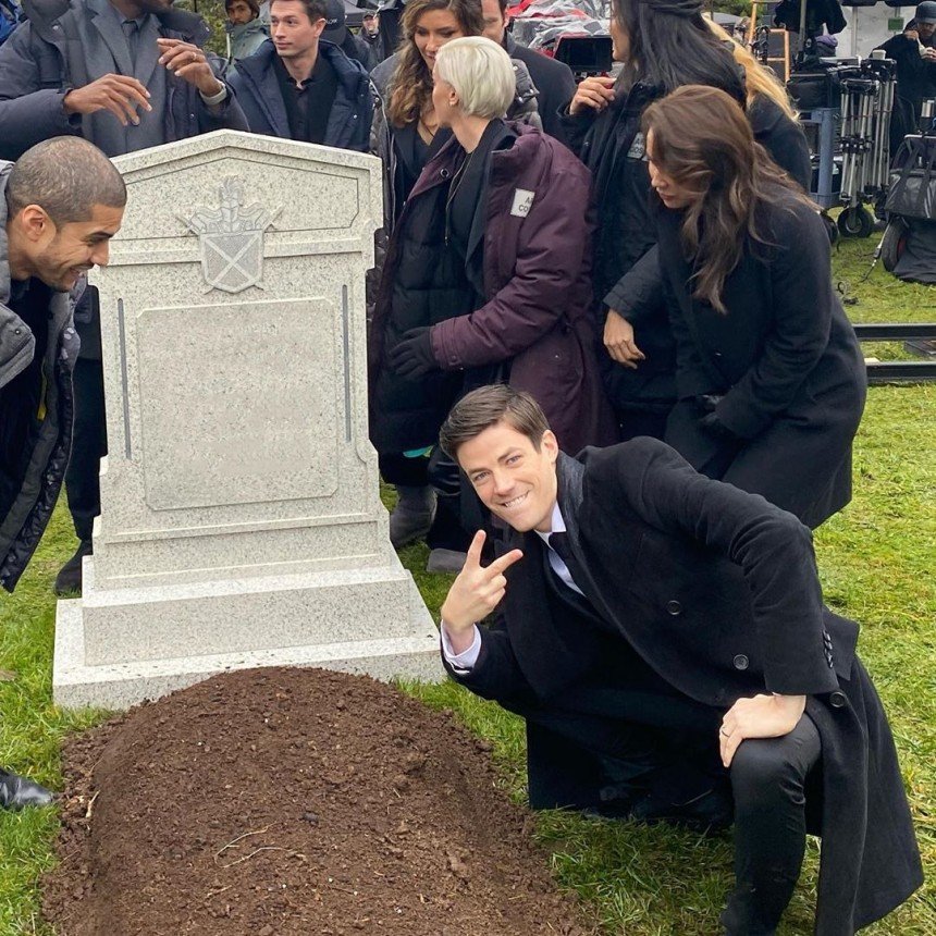 Grant Gustin Grave Meme Template