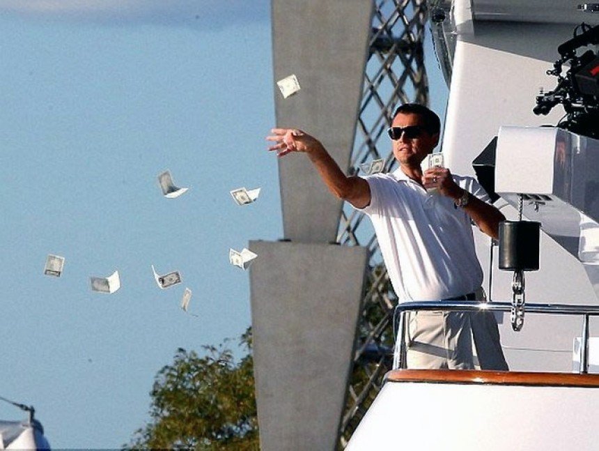 Leonardo DiCaprio Throwing Money